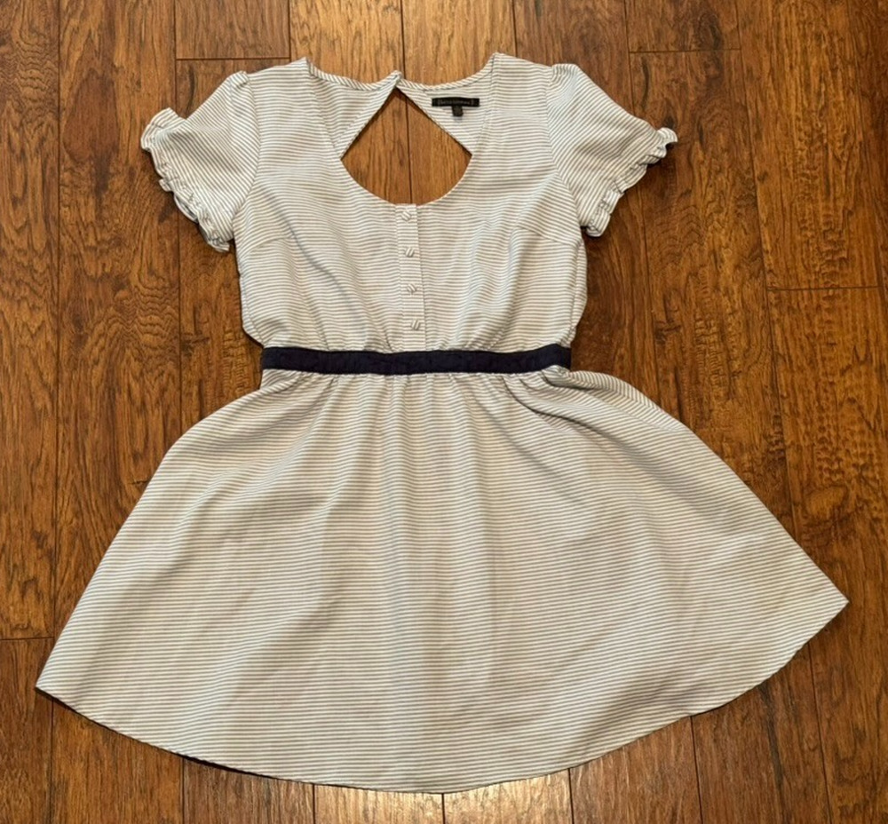 Lucca Couture Urban Outfitters Blue/White Striped Dress Ruffle Sleeve- Women's 6